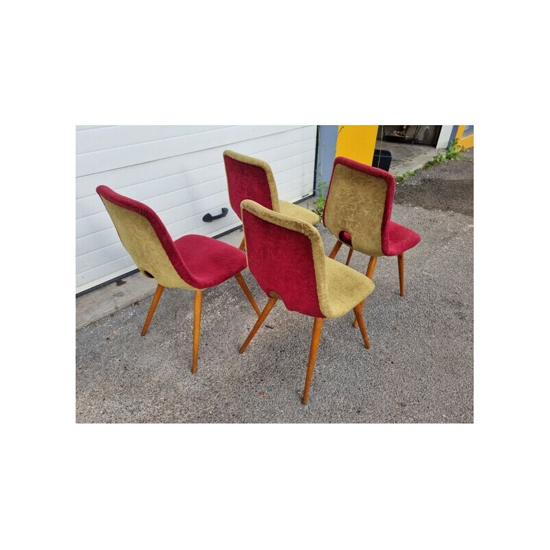 Set of 4 vintage chairs by Miroslav Navratil, Czech Republic 1960