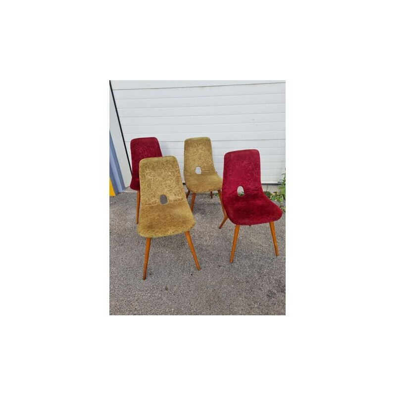Set of 4 vintage chairs by Miroslav Navratil, Czech Republic 1960