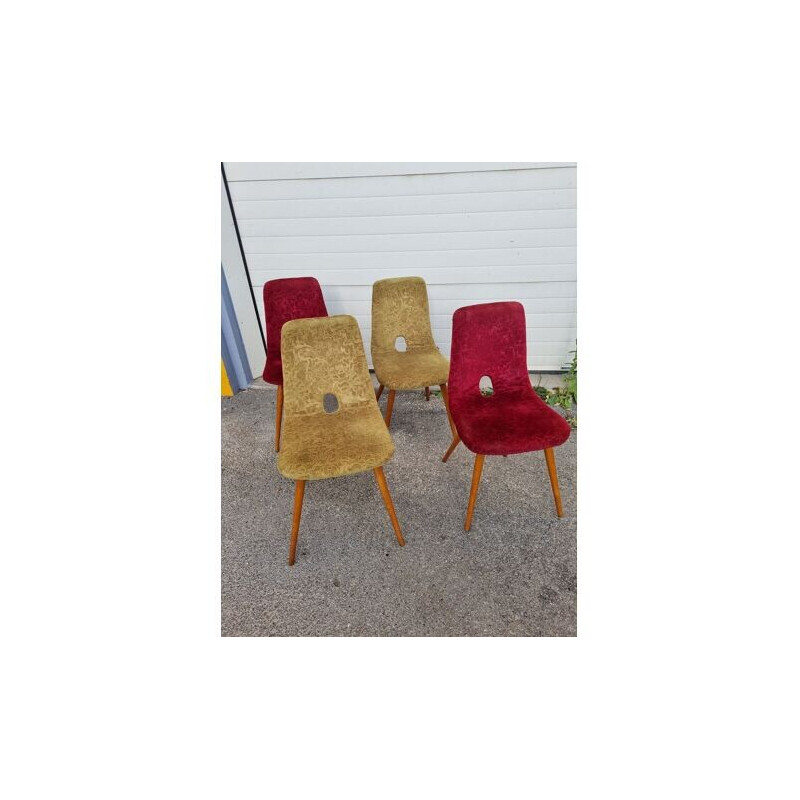 Set van 4 vintage stoelen van Miroslav Navratil, Tsjechië 1960