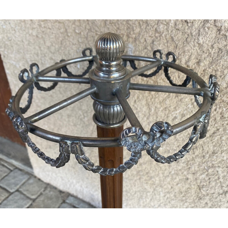 Vintage oak and zinc cane and umbrella stand