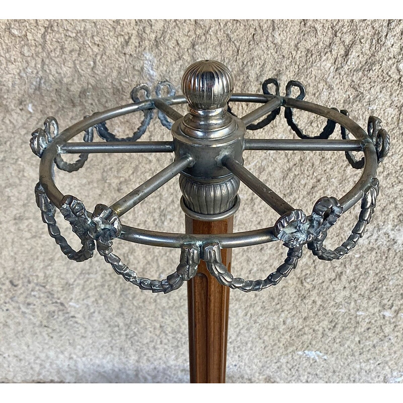 Vintage oak and zinc cane and umbrella stand