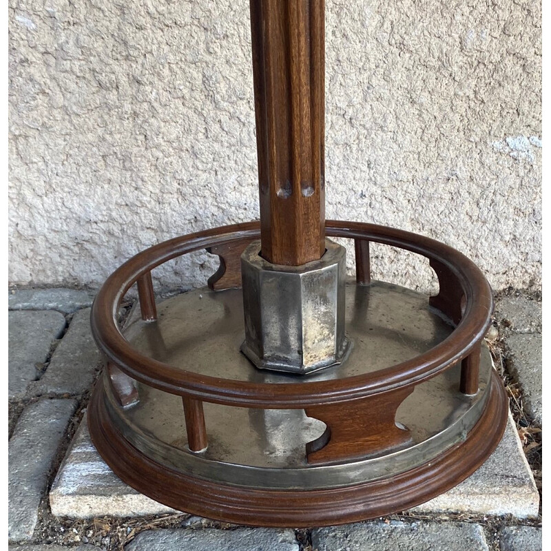 Vintage oak and zinc cane and umbrella stand