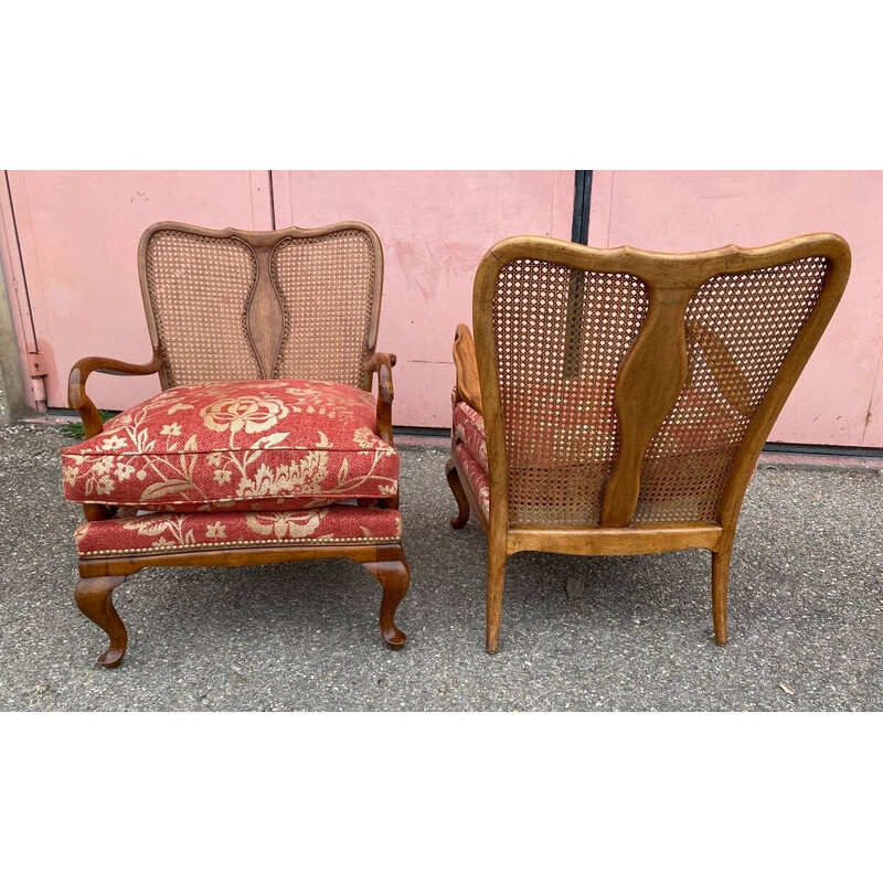Paar vintage Chippendale houten fauteuils