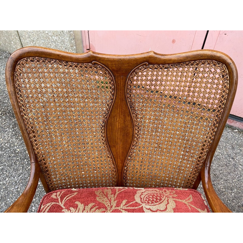 Pair of vintage Chippendale wooden armchairs