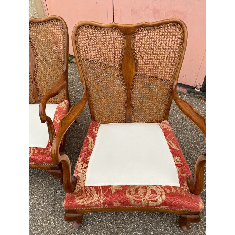 Paar vintage Chippendale houten fauteuils
