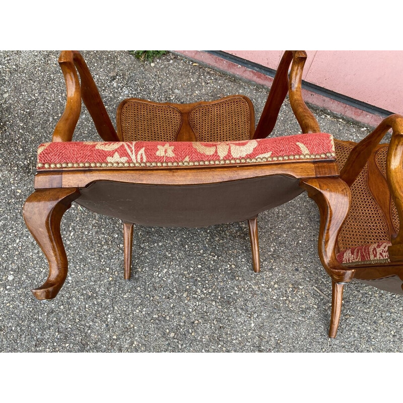 Pair of vintage Chippendale wooden armchairs