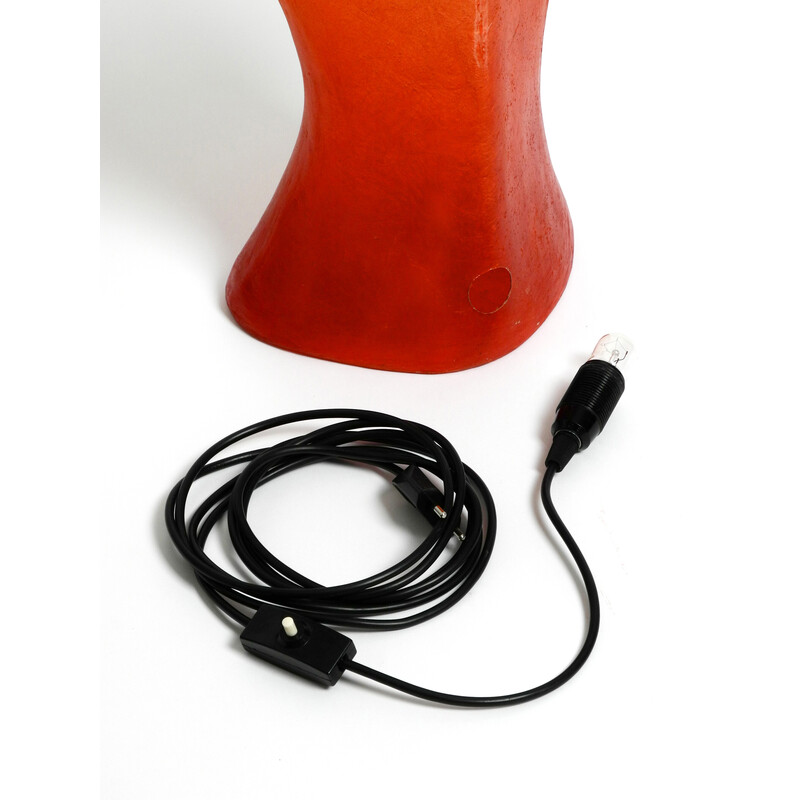 Vintage rode glasvezel tafellamp, 1960