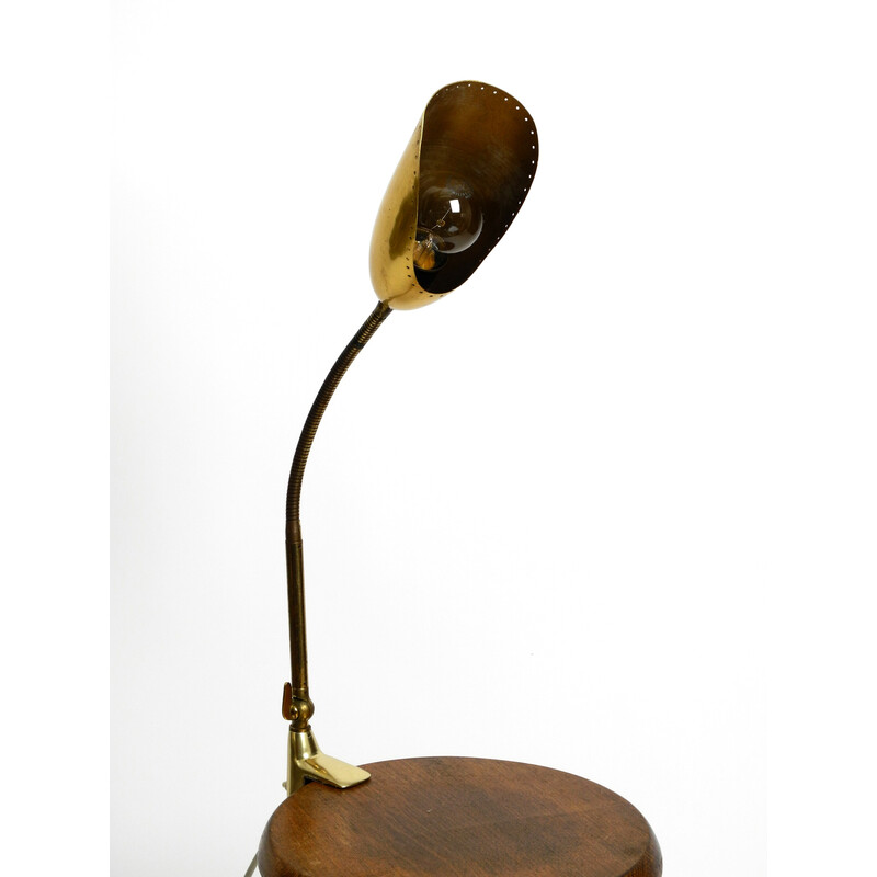 Vintage brass gooseneck lamp
