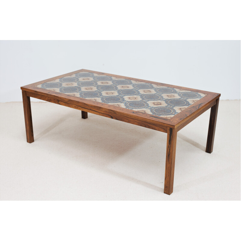 Vintage coffee table in rosewood and ceramic, Denmark 1960