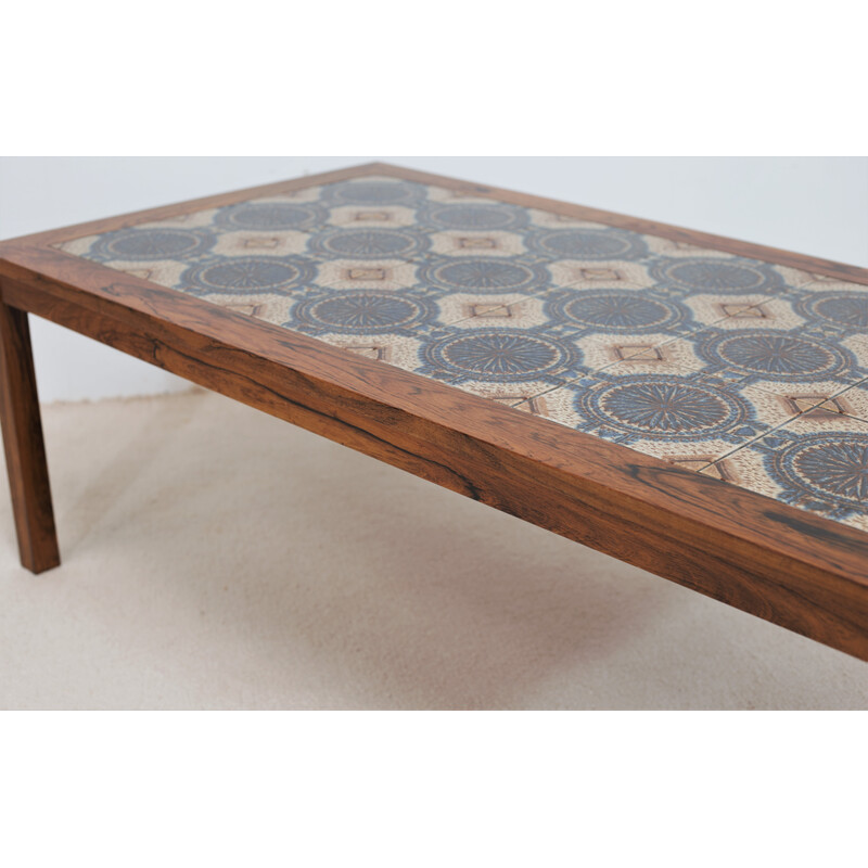 Vintage coffee table in rosewood and ceramic, Denmark 1960