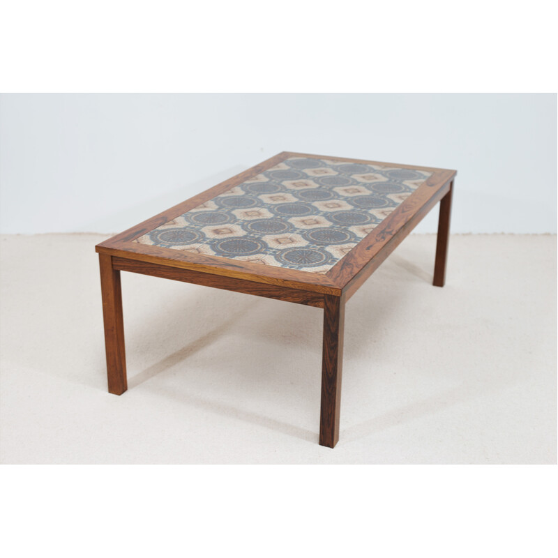 Vintage coffee table in rosewood and ceramic, Denmark 1960