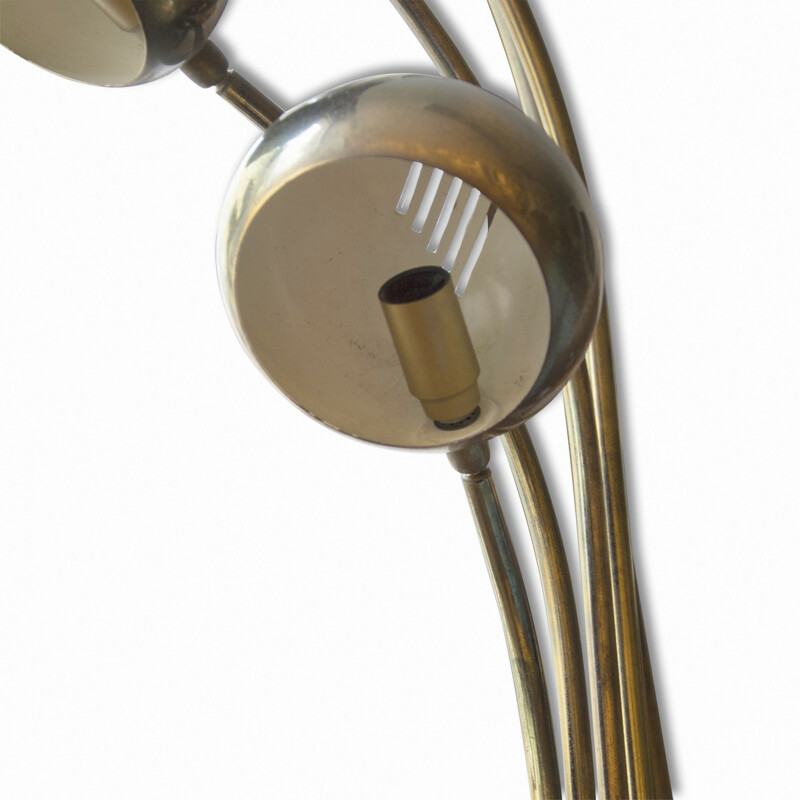Mid-century Italian brass arc floor lamp - 1960s 