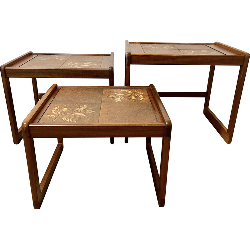 Vintage tiled and teak nesting tables
