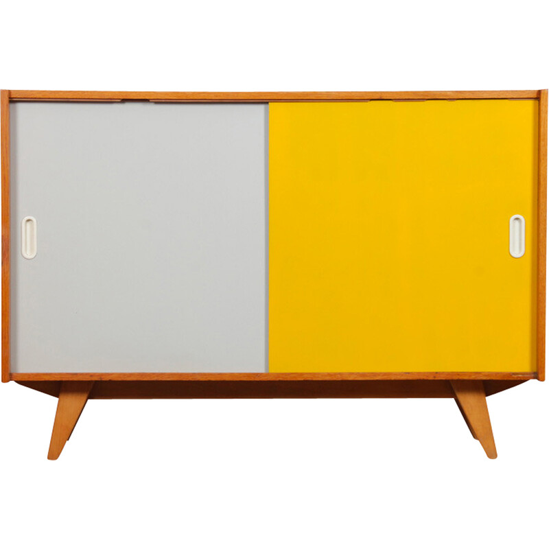 Commode vintage jaune et blanche modèle U-452 par Jiri Jiroutek pour Interier Praha, 1960