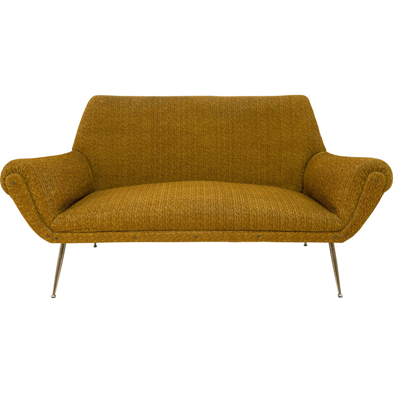 Vintage wooden sofa by Gigi Radice for Minotti, Italy 1950