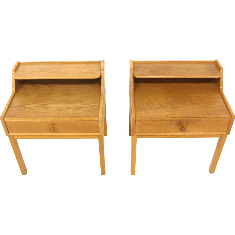 Pair of vintage oakwood night stands for Möbel-Ikea, Sweden 1960