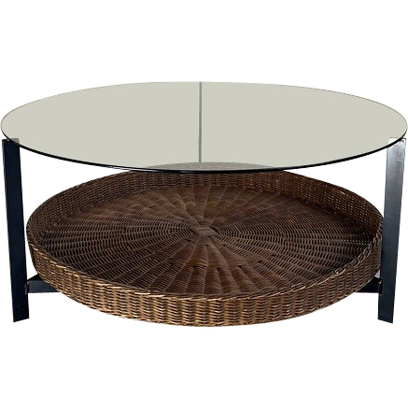 Mesa de centro vintage con revistero de Rudolf Wolf para Rohe Noordwolde, 1960