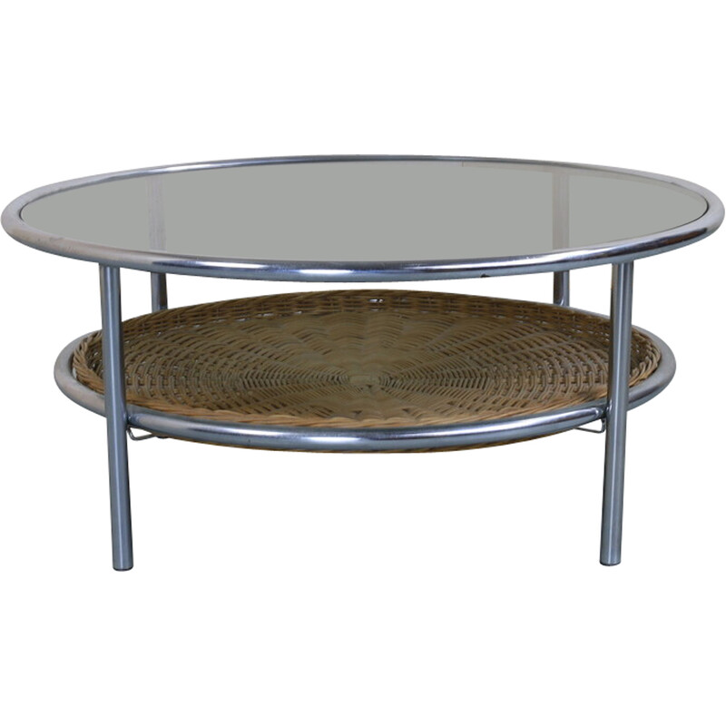 Vintage coffee table in chrome and glass