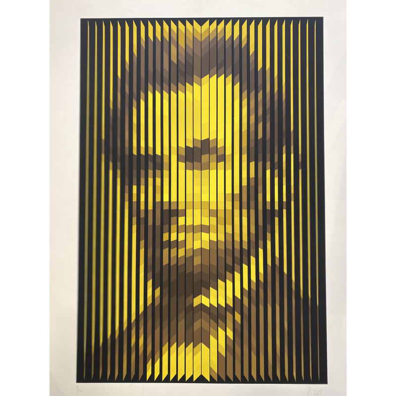 Vintage silkscreen "Abraham Lincoln" in color on wove paper by Yvaral, 1979