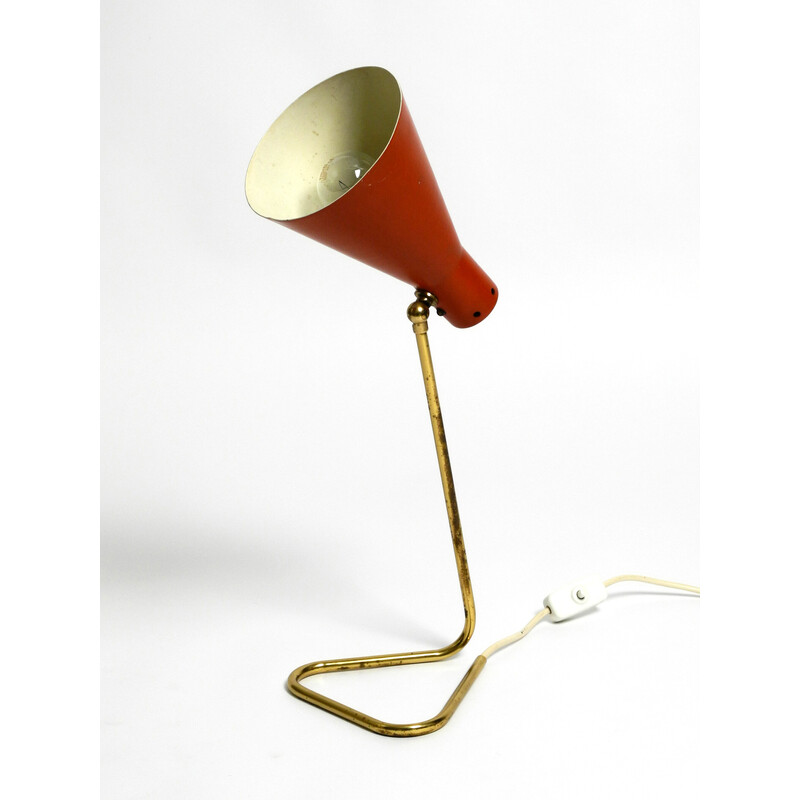 Lampada da tavolo in ottone vintage, 1950