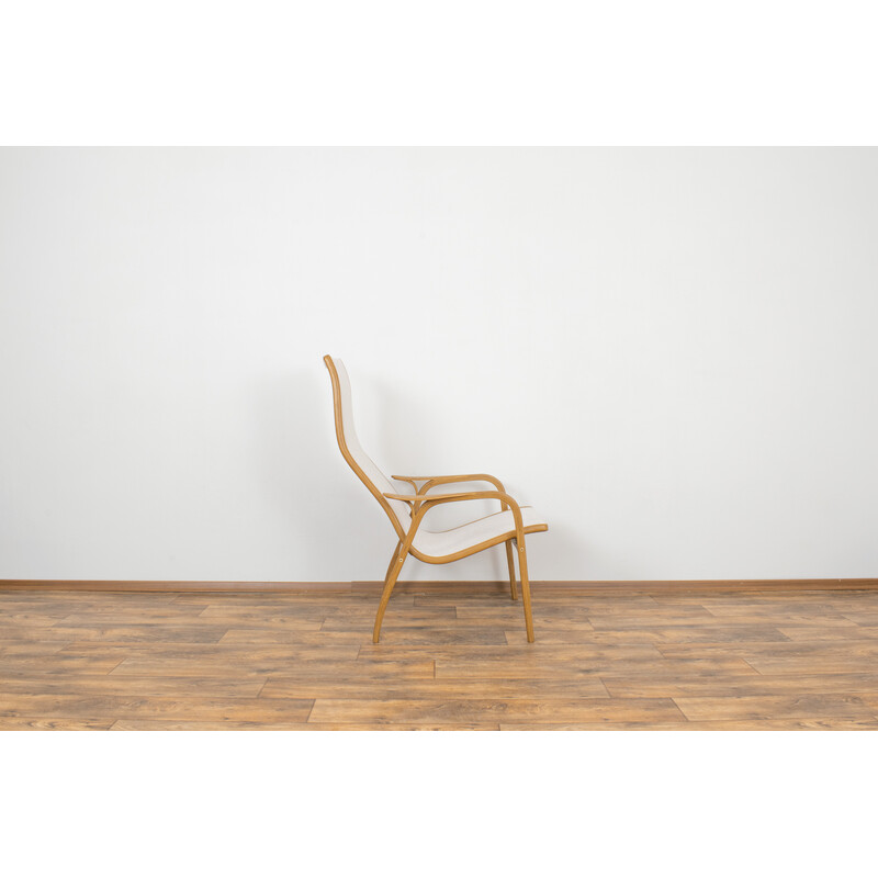 Vintage Lamino armchair in beige wool by Yngve Ekström for Swedese, Sweden 1950