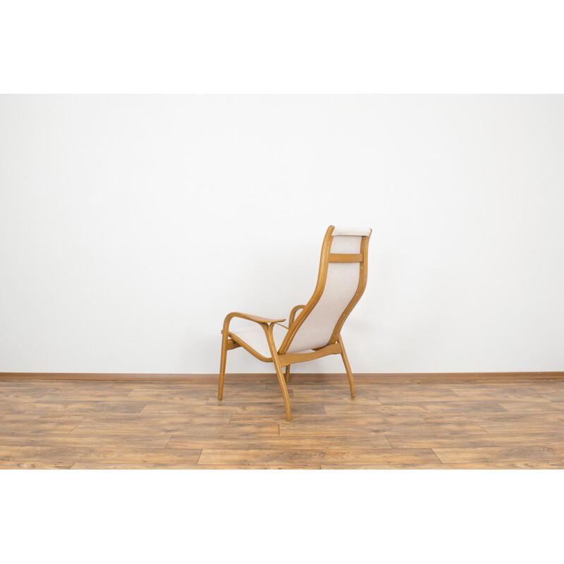 Vintage Lamino armchair in beige wool by Yngve Ekström for Swedese, Sweden 1950