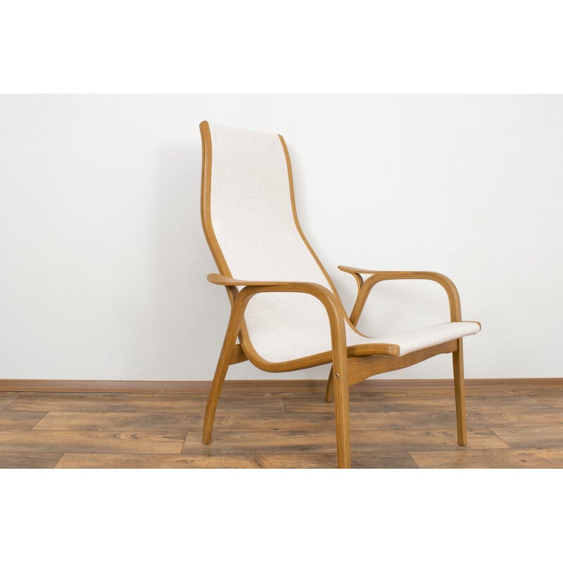 Vintage Lamino armchair in beige wool by Yngve Ekström for Swedese, Sweden 1950