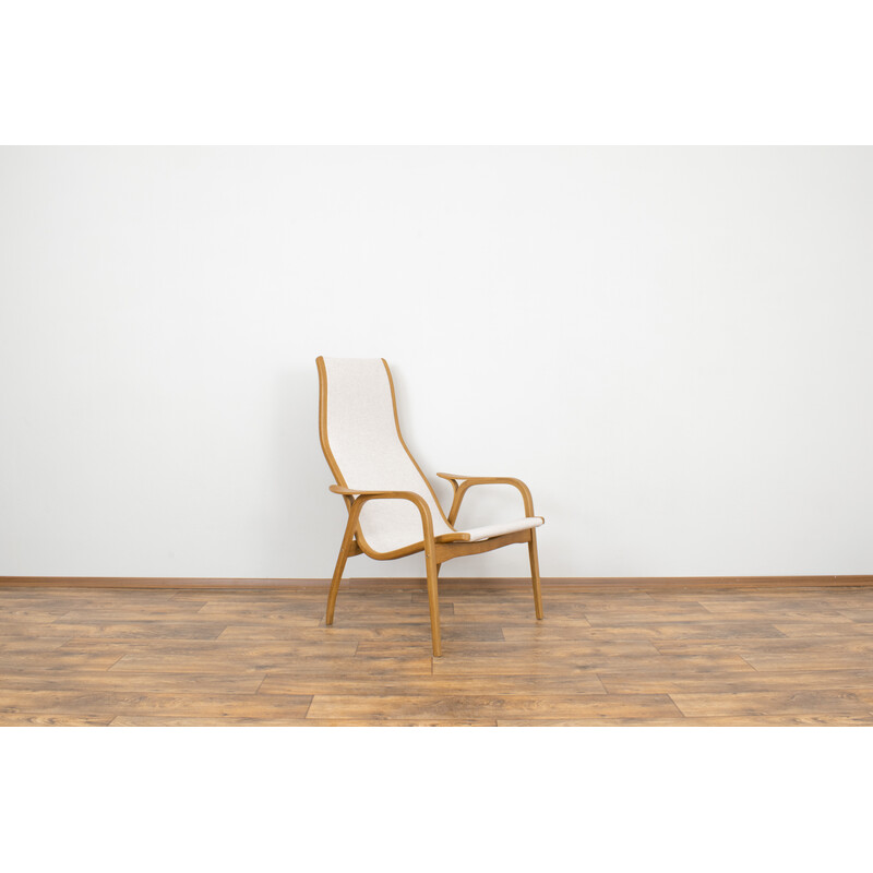 Vintage Lamino armchair in beige wool by Yngve Ekström for Swedese, Sweden 1950