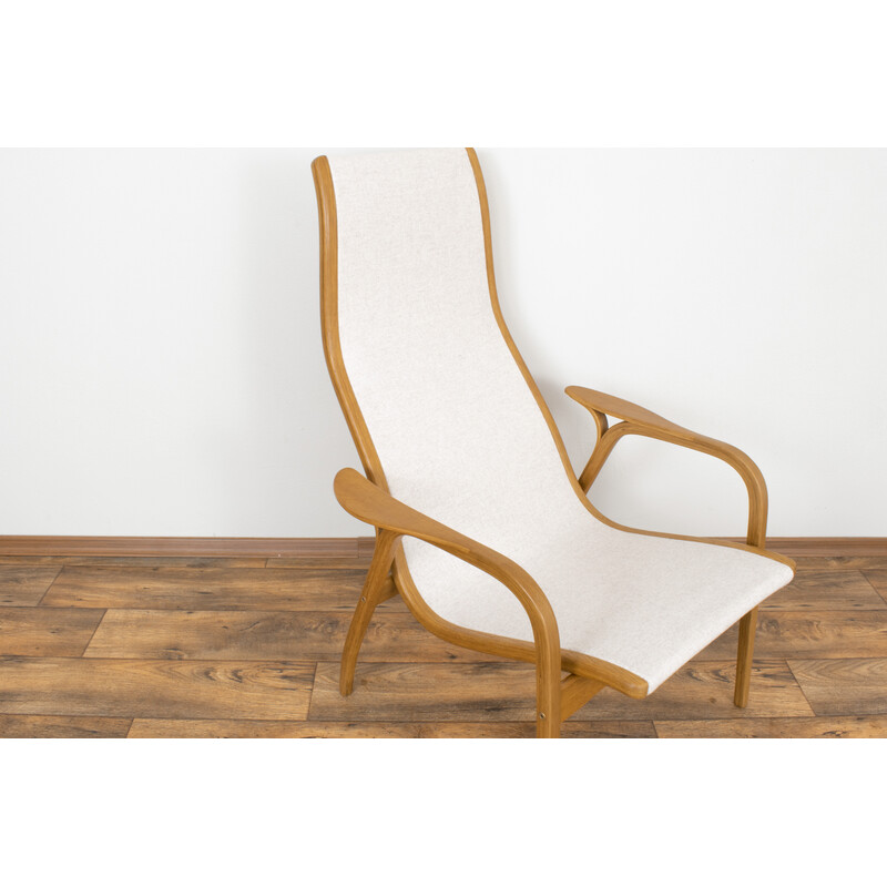 Fauteuil vintage Lamino en laine beige par Yngve Ekström pour Swedese, Suède 1950