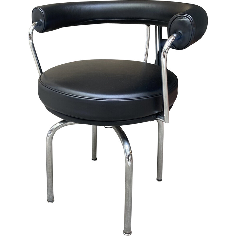 Silla giratoria negra vintage Lc7 para Cassina, 2000