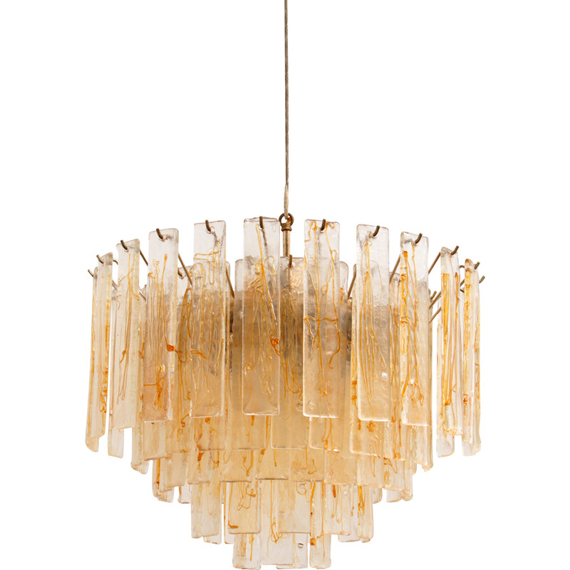 Vintage Murano glass pendant lamp by Mazzega, Italy 1970s