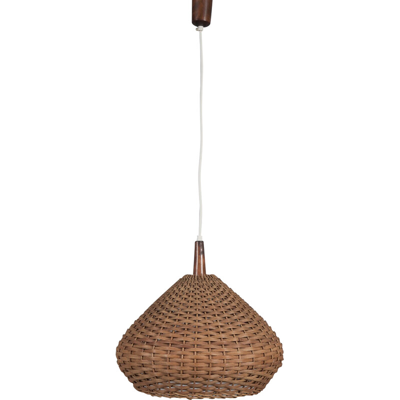 Mid-century Scandinavia rattan pendant lamp, 1960s