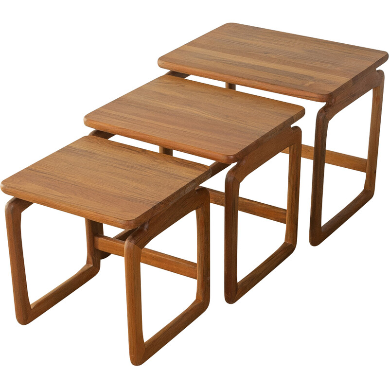 Vintage solid teak nesting tables, Denmark 1960s