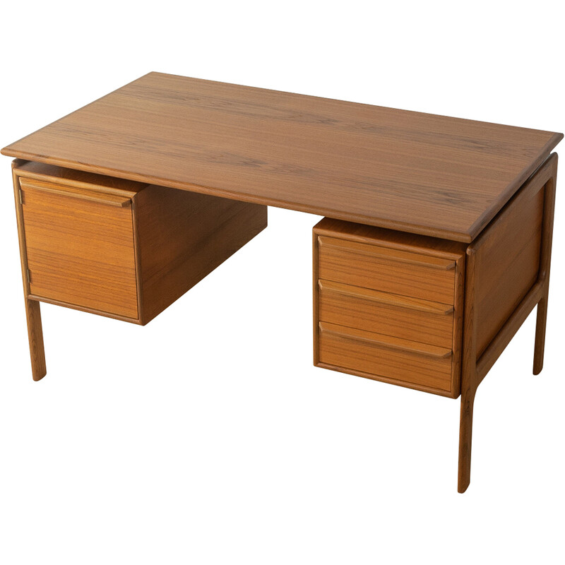 Vintage teak veneer desk by Arne Vodder for G.V. Møbler, Denmark 1960s