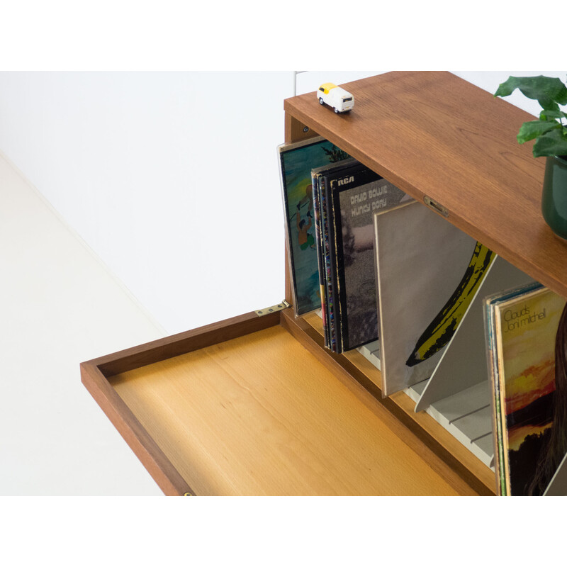 Vintage teak record cabinet by Kajsa and Nisse Strinning for String design Ab, Sweden 1960