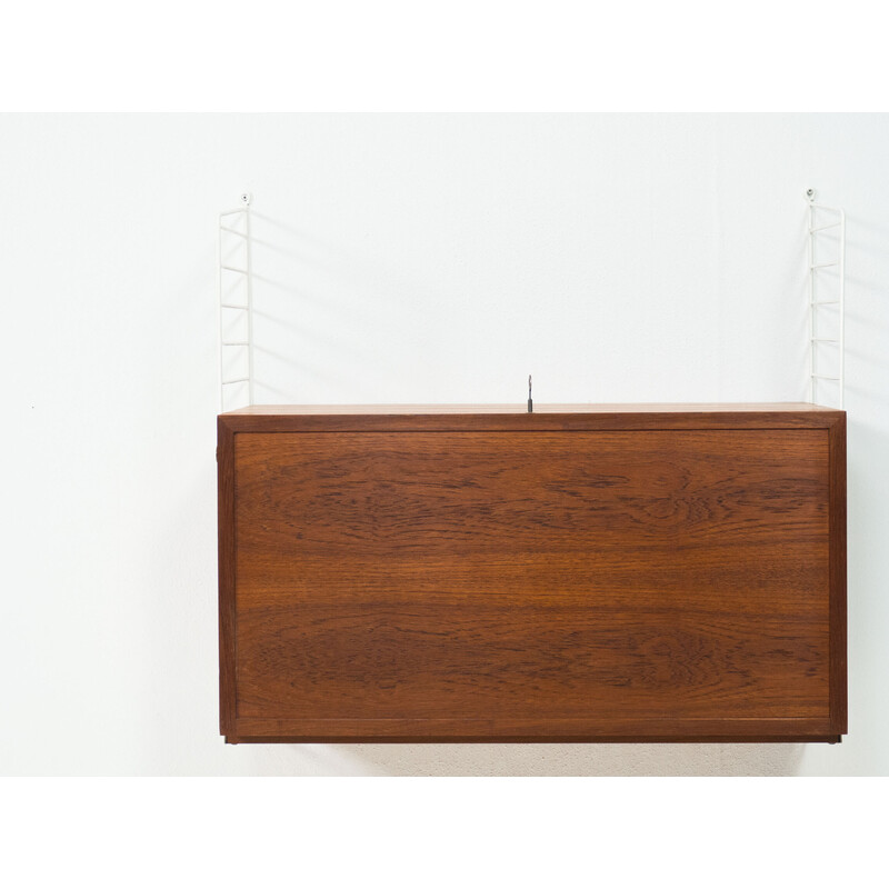 Alter Plattenschrank aus Teakholz von Kajsa und Nisse Strinning für String design Ab, Schweden 1960