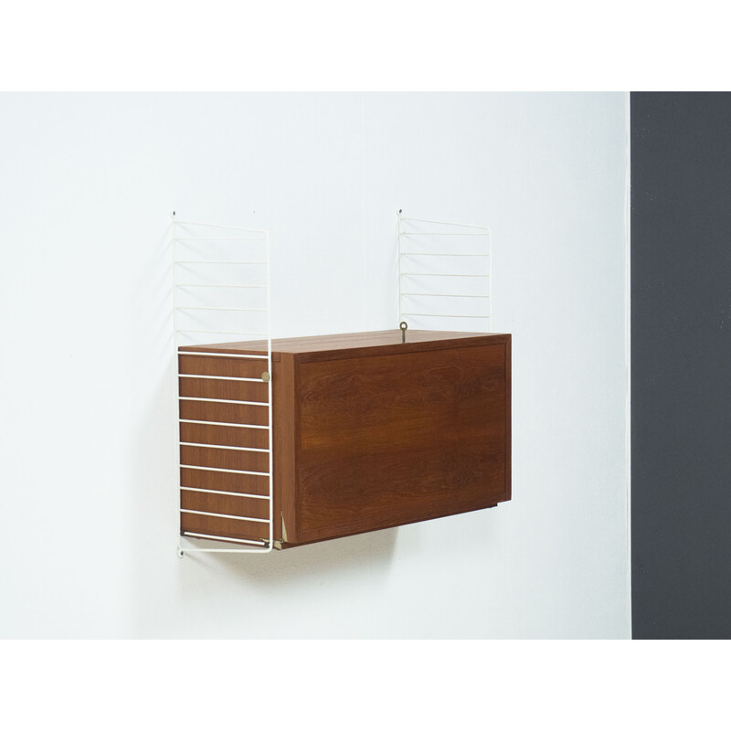 Vintage teak record cabinet by Kajsa and Nisse Strinning for String design Ab, Sweden 1960