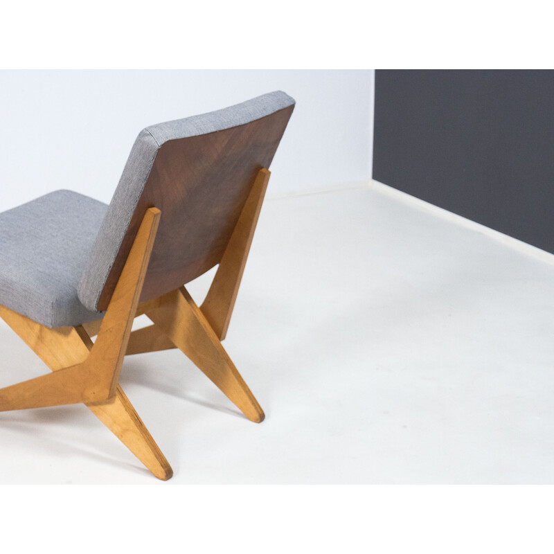 Vintage plywood armchair by Jan van Grunsven for Pastoe, Netherlands 1950