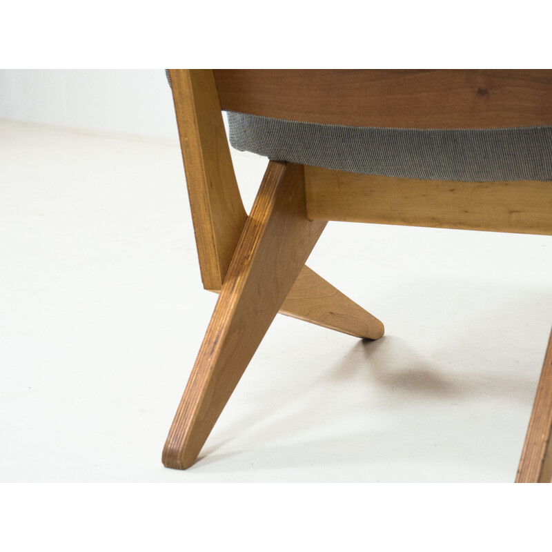 Vintage plywood armchair by Jan van Grunsven for Pastoe, Netherlands 1950