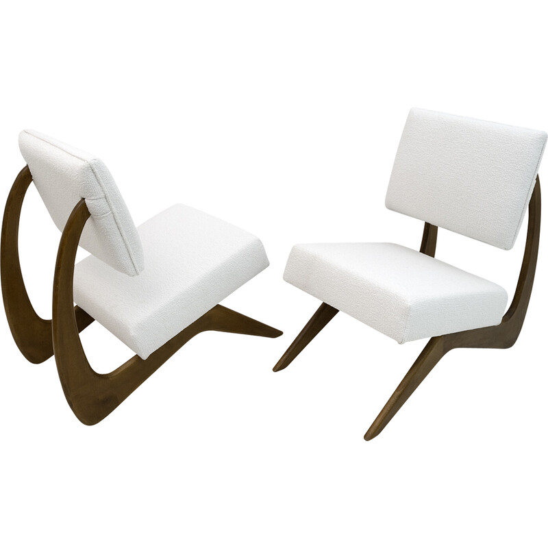 Pareja de sillones vintage de nogal de Adrian Pearsall para Craft Associates