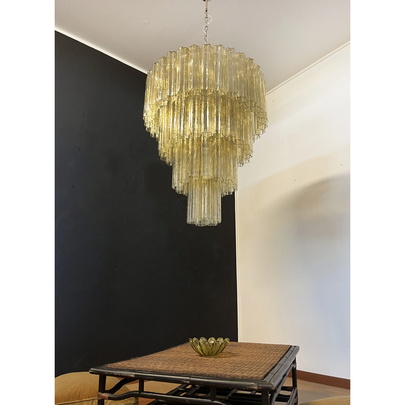 Vintage Italian chandelier in Murano glass and metal