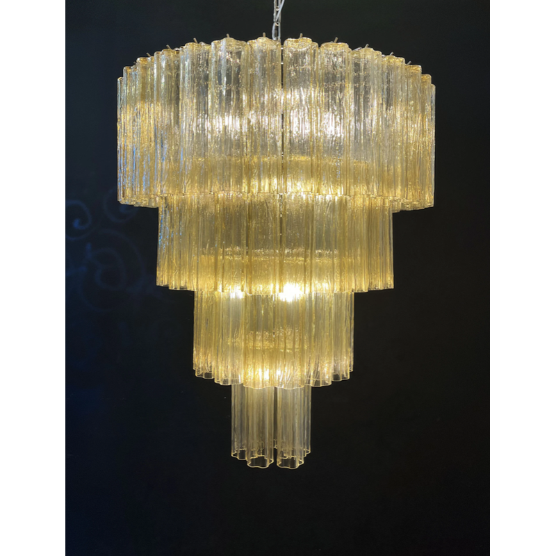 Vintage Italian chandelier in Murano glass and metal