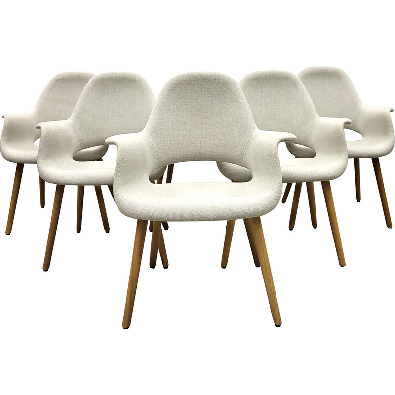 Set di 6 sedie vintage Vitra Organic di Charles Eames e Eero Saarinen