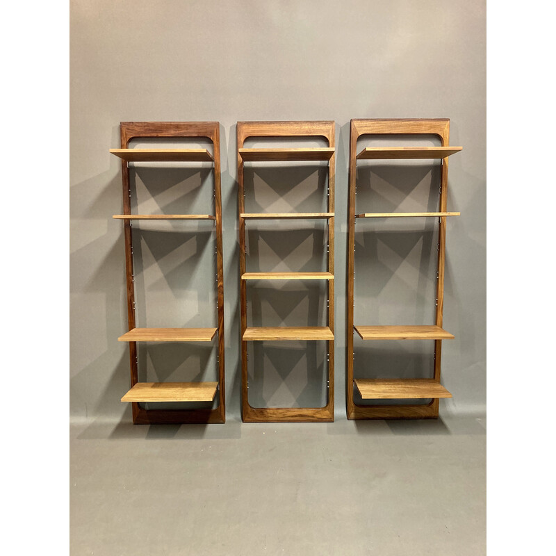 Lot de 3 étagères modulables vintage scandinave en teck, 1960