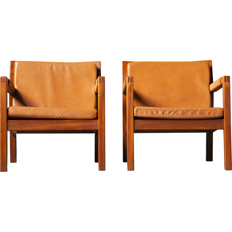 Paar vintage Rialto fauteuils van Carl Gustaf Hiort af Ornäs voor Puunveisto Oy