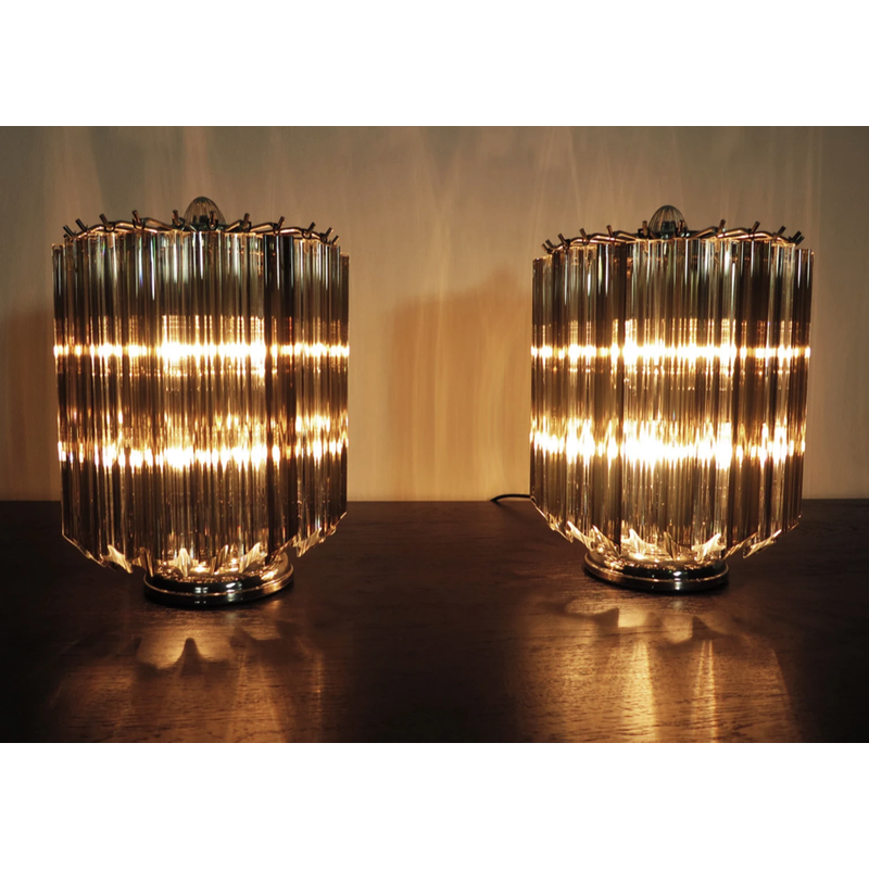 Pair of vintage table lamps Quadriedri