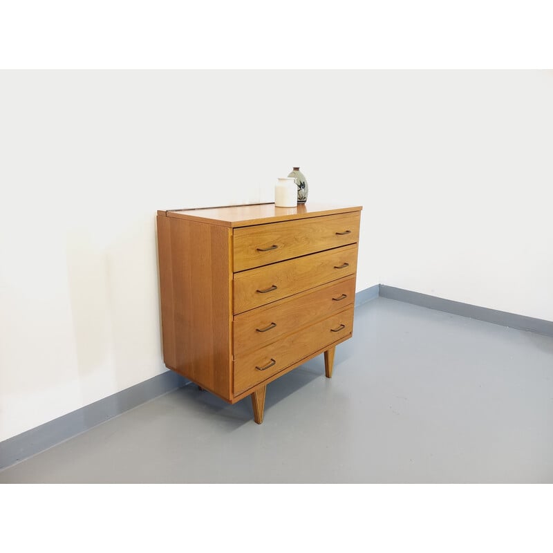 Vintage chest of drawers in light wood, 1950-1960