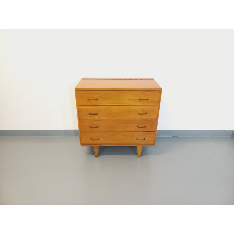 Vintage chest of drawers in light wood, 1950-1960