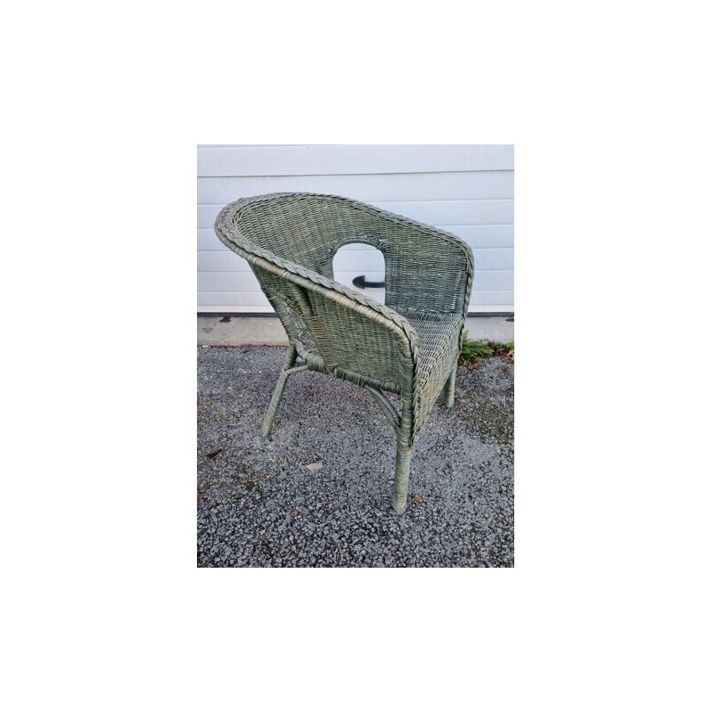 Vintage rattan armchair, 1980