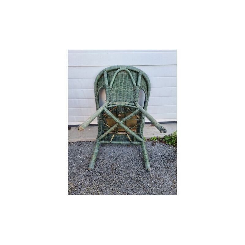 Vintage rattan armchair, 1980